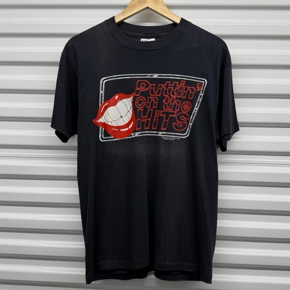 Vintage 1985 Universal Studios Puttin' On The Hits Music TV Faded TShirt Size XL